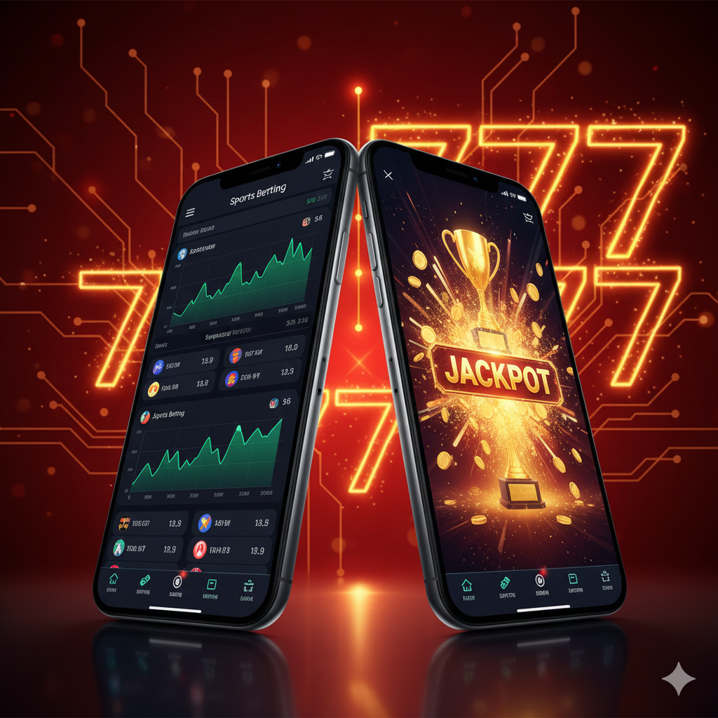 Smartphones showcasing sports betting analytics and a jackpot screen, representing new betting sites Ireland with aggressive bonuses, strong mobile experience, secure payment methods, and innovative features.